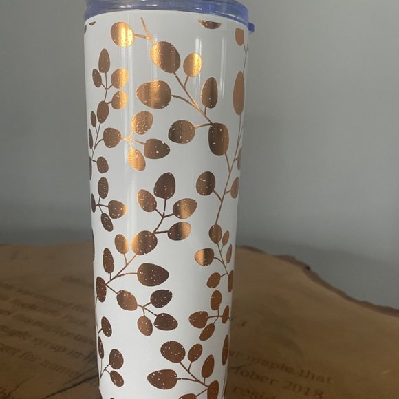 Stainless Steel Water Bottle Tumbler White and Gold - Picture 2 of 4